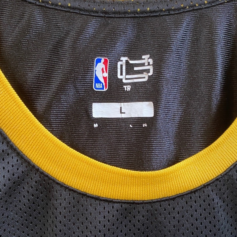 NBA Golden State Warriors Basketball‎ Jersey Mens Large Black Yellow Mesh UNK - Picture 2 of 8